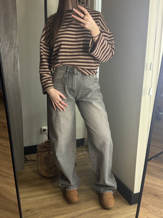 Striped Top Brown