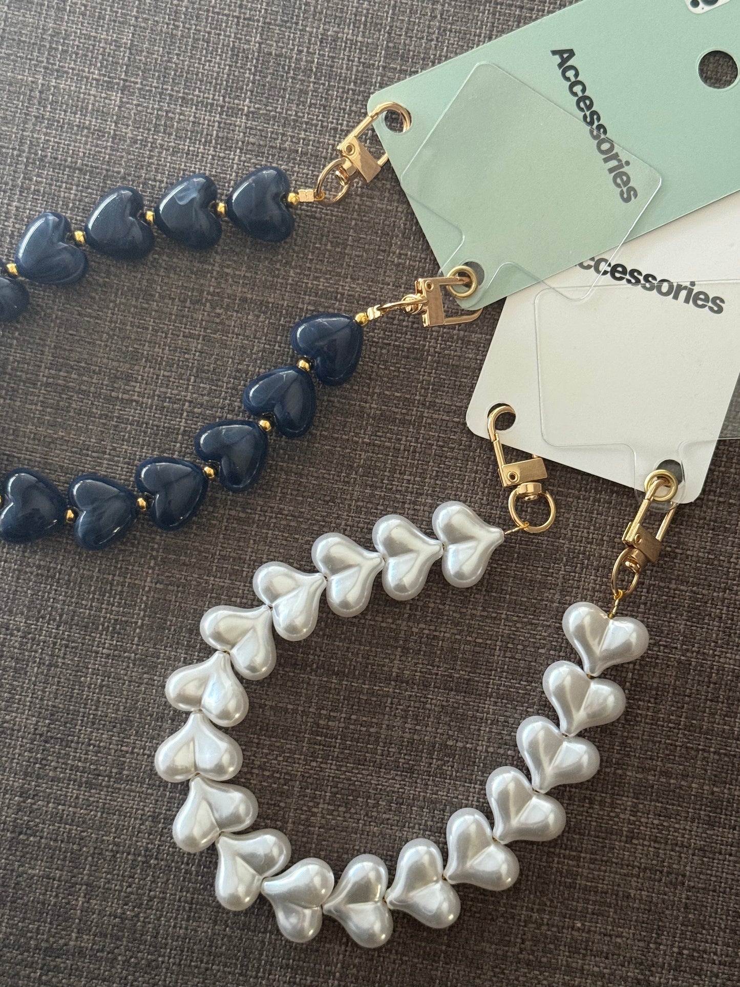 Phone Cord Heart Dark Blue