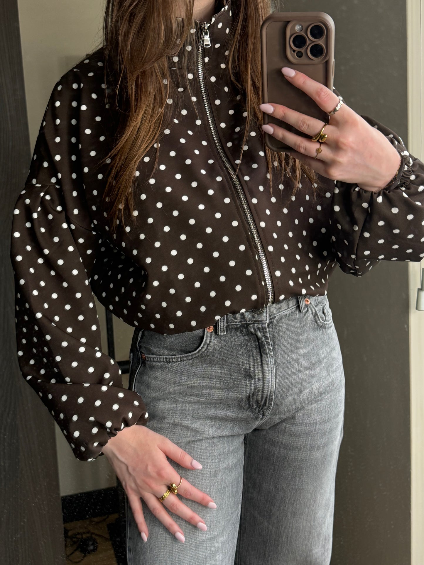 Polka Dot Vest Brown