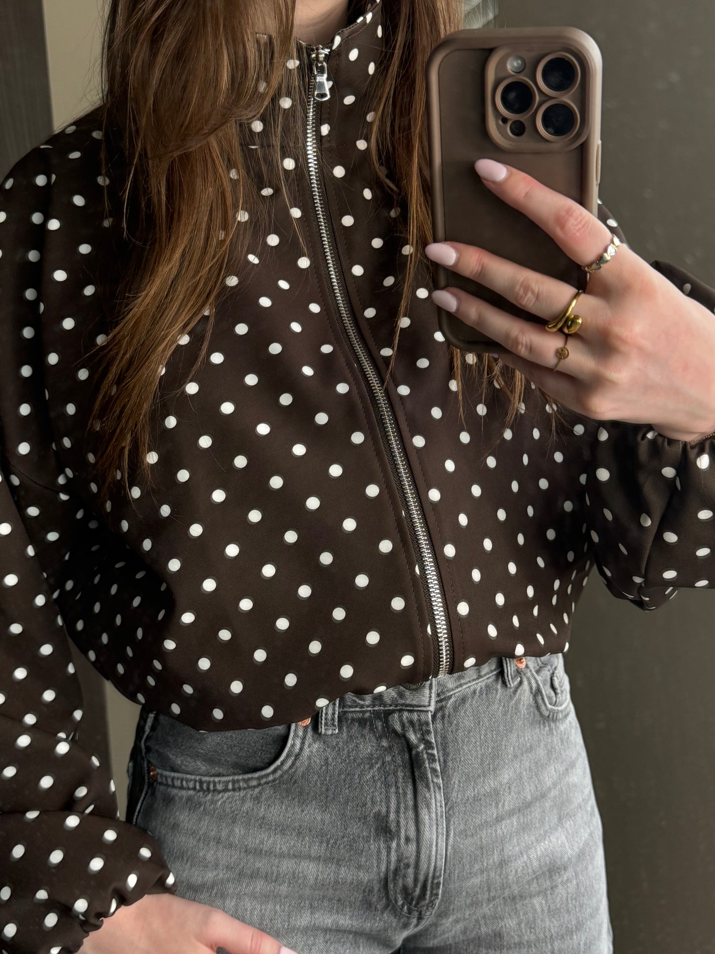 Polka Dot Vest Brown