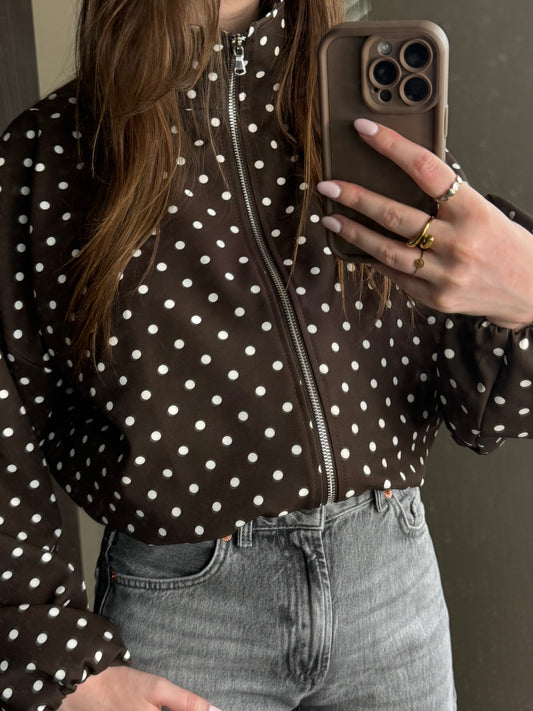 Polka Dot Vest Brown