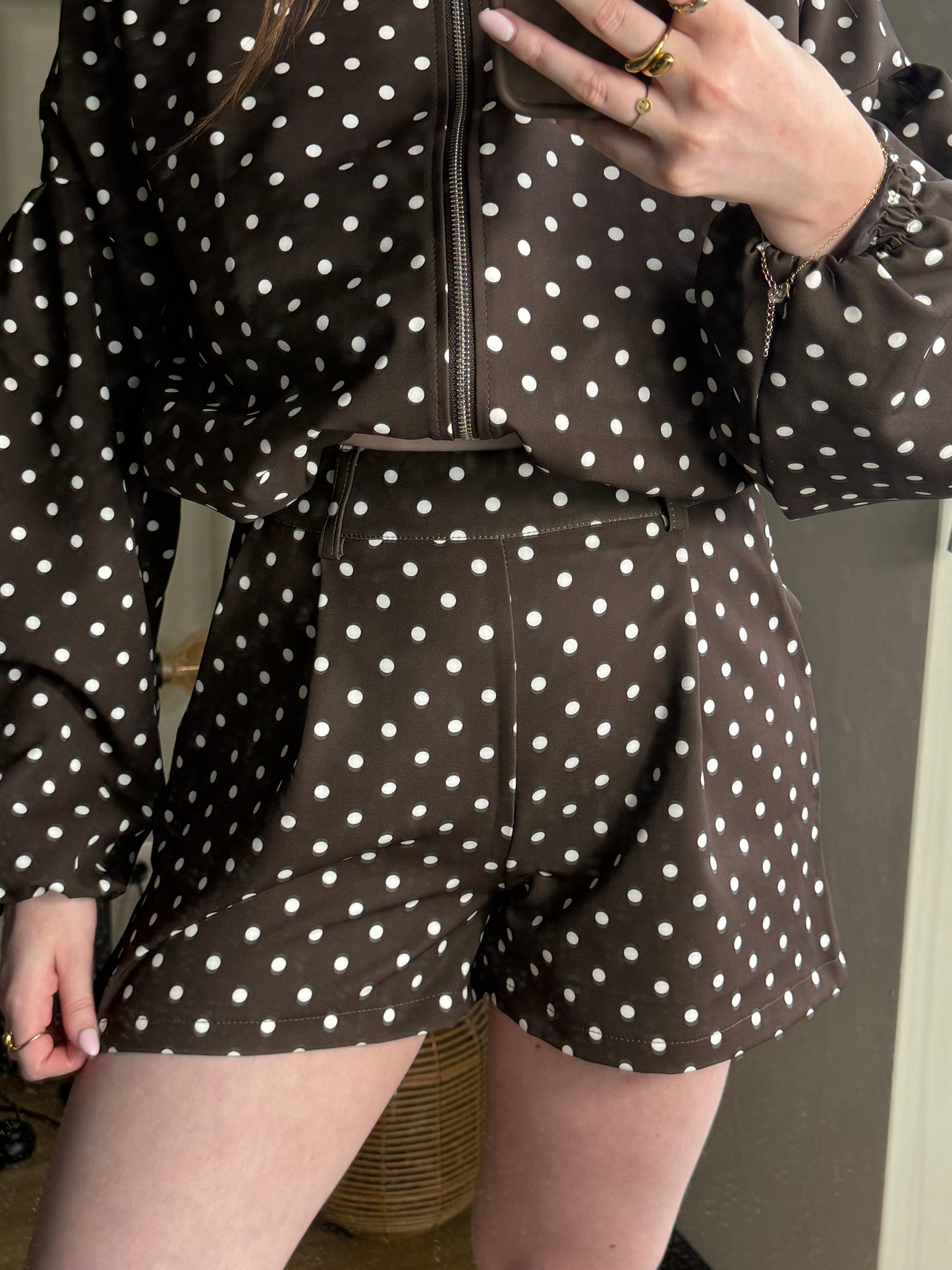 Polka Dot Short Brown
